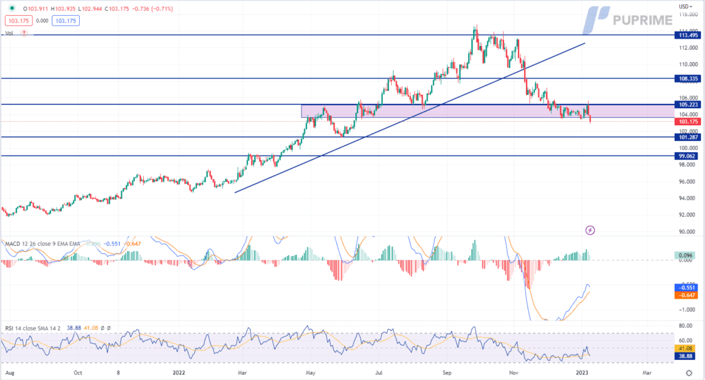 dxy price chart 10 january 2023
