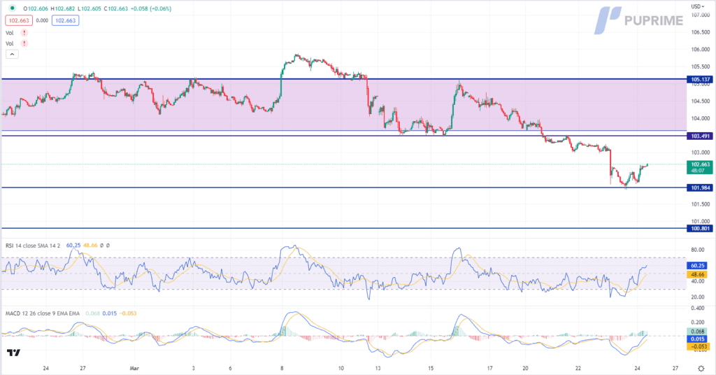 dxy price chart 24 march 2023