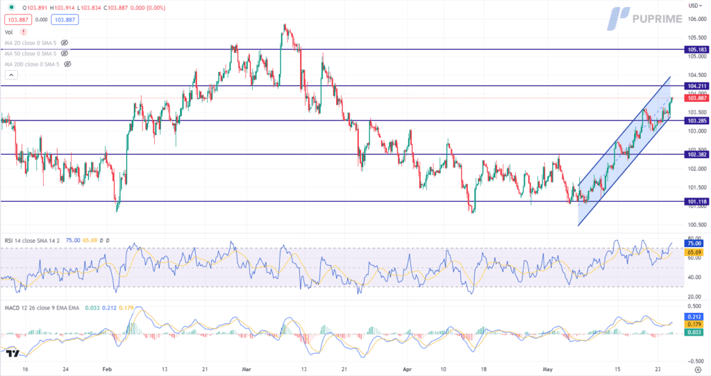 dollar index price chart 25 may 2023