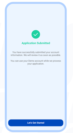 application for copy trading account submitted