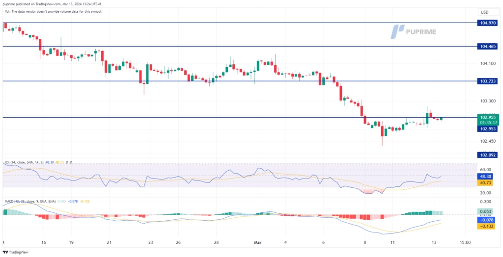 dollar index dxy price chart 13 March 2024